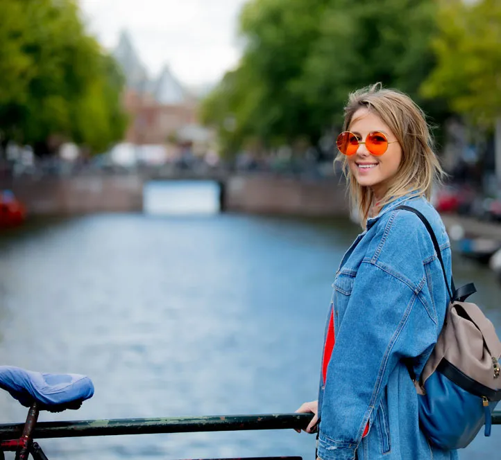 Intern in Amsterdam after just arriving for our internship