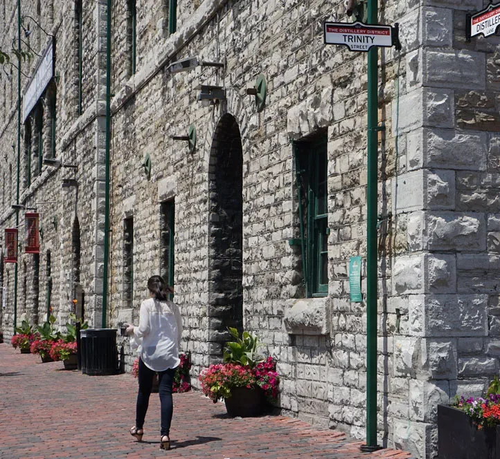 Interns exploring the Distillery District
