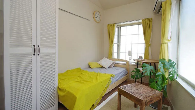 View of a bedroom in our Tokyo accommodation